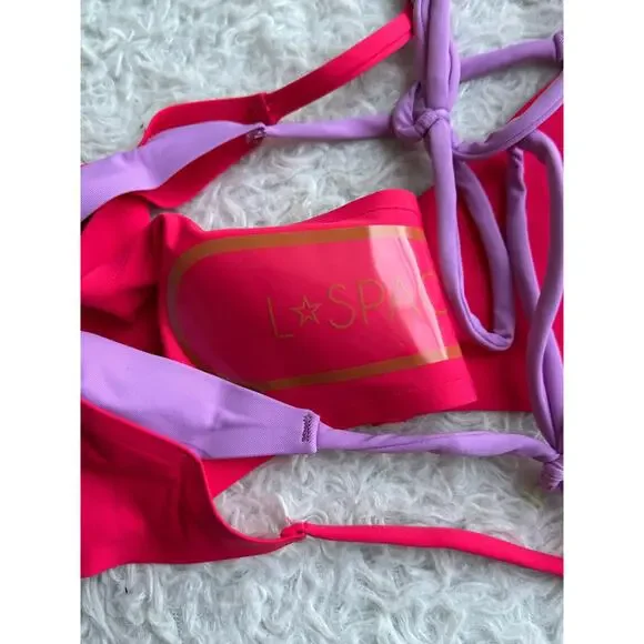 🥶 LSpace Purple and Red Fused Mackena Bitsy Bikini Bottoms Size Large - Picture 8 of 12
